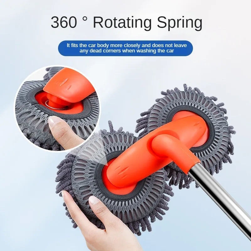 Car Washer Mop Foam Wash Brush Double Brush Head Roof