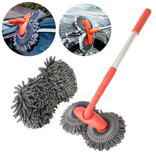 Car Washer Mop Foam Wash Brush Double Brush Head Roof