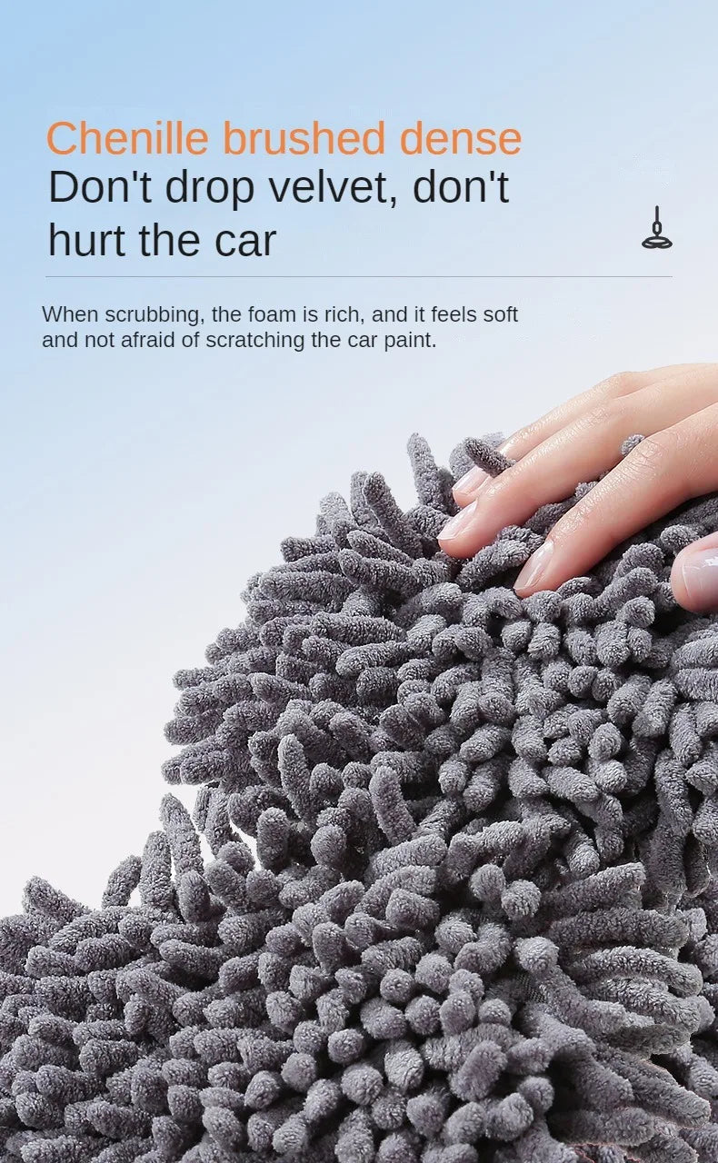 Car Washer Mop Foam Wash Brush Double Brush Head Roof